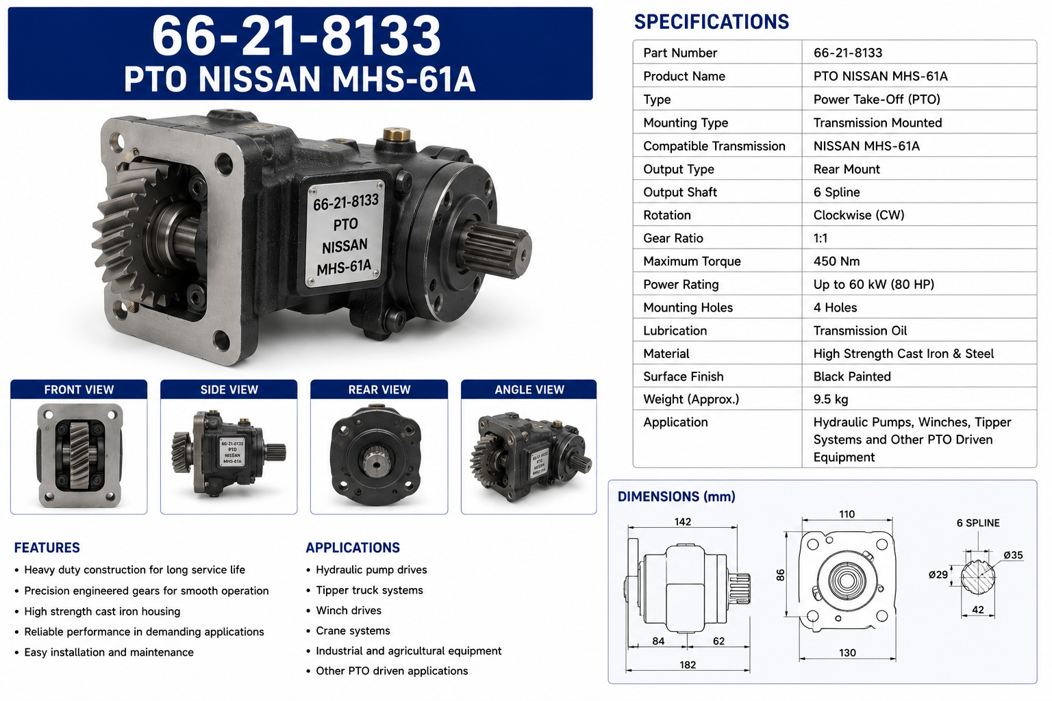 PTO NISSAN MHS-61A