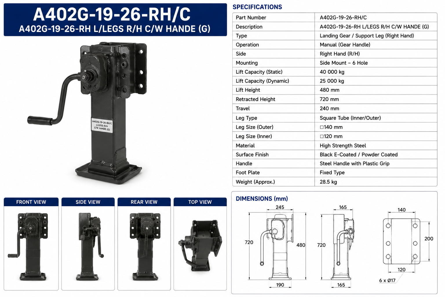 L/LEGS R/H C/W HANDE (G)
